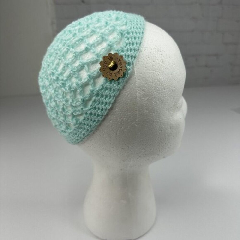 Created by Cyd Ocean Crochet Skull‎ Cap Open Weave Boho Beanie Handmade Hat NEW